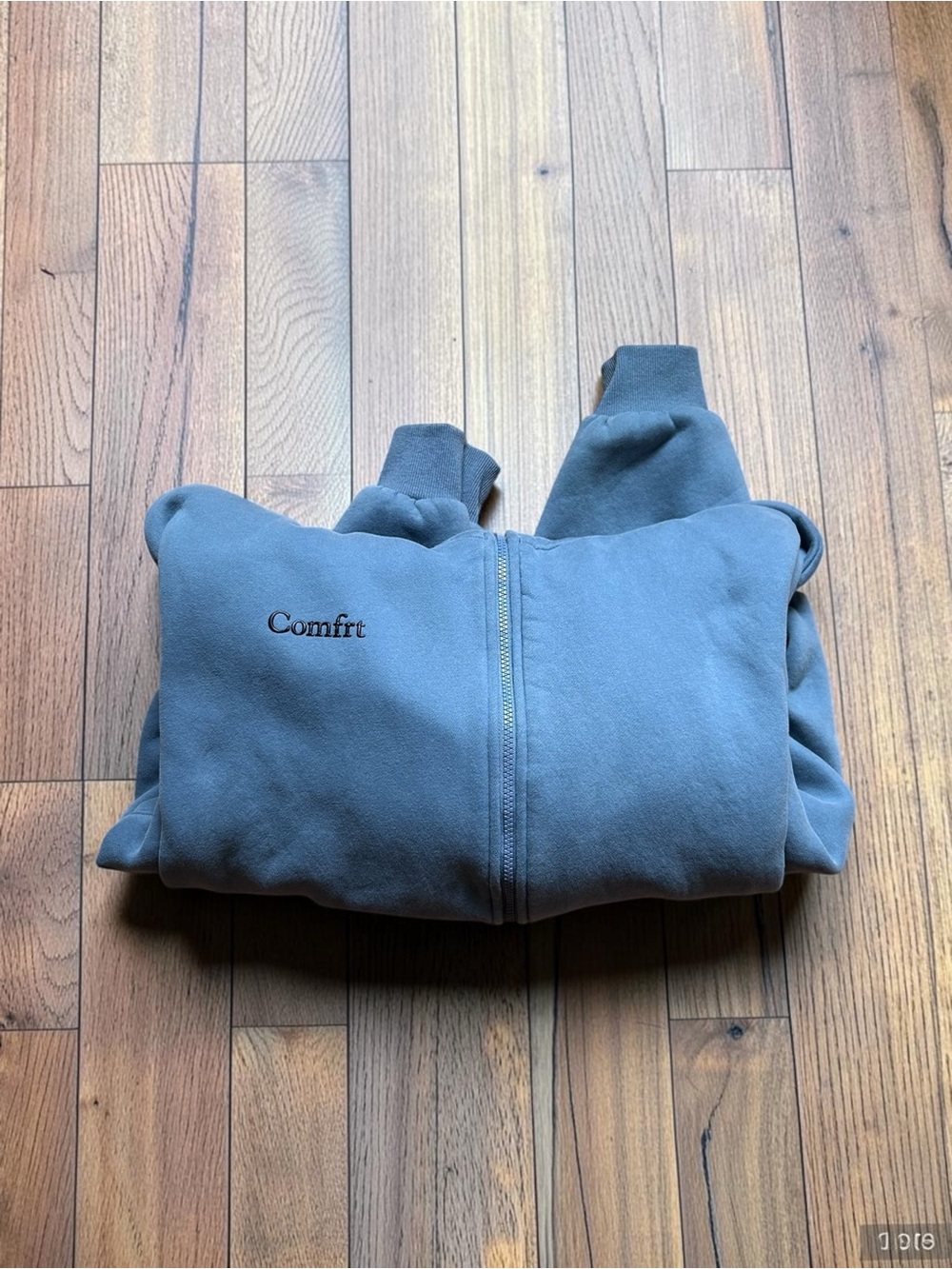Comfrt Cloud Blue Full Zip Oversized Hoodie Size L